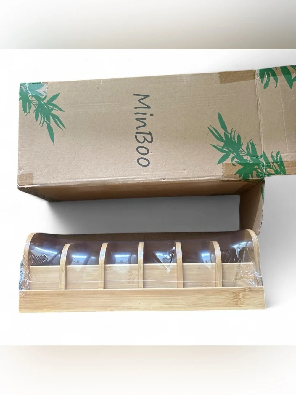 Bamboo Wood Belt Organizer Display - Natural Finish Closet Drawers or Tabletop